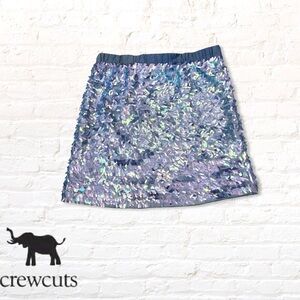 Crewcuts Girls Periwinkle Blue Iridescent Confetti Sequin Sparkle Skirt Size 4/5